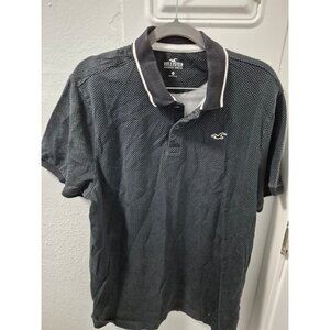 Vintage Hollister Black & White Advanced Stretch Polo Short Sleeve Shirt XL